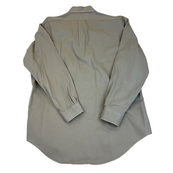 Ralph Lauren Mens Beige Cotton Button-Down Shirt Long Sleeve Casual Size L - Picture 2 of 8